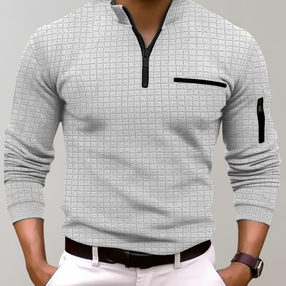 Avencea - Long Sleeve Polo Shirt for Men