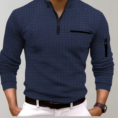 Avencea - Long Sleeve Polo Shirt for Men