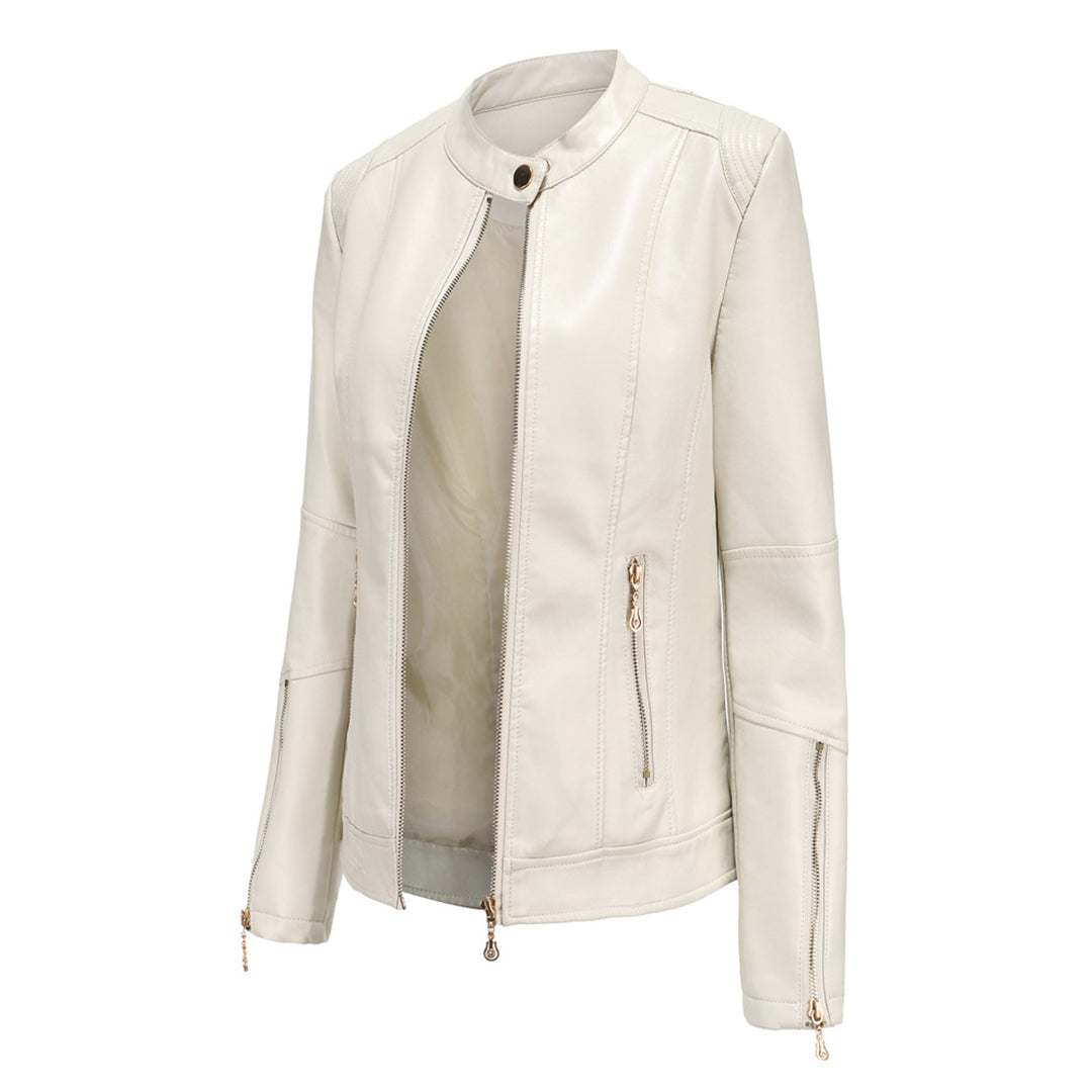 Avencea - Stylish PU Leather Jacket