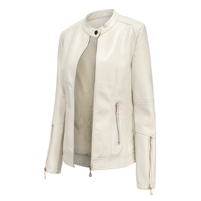Avencea - Stylish PU Leather Jacket