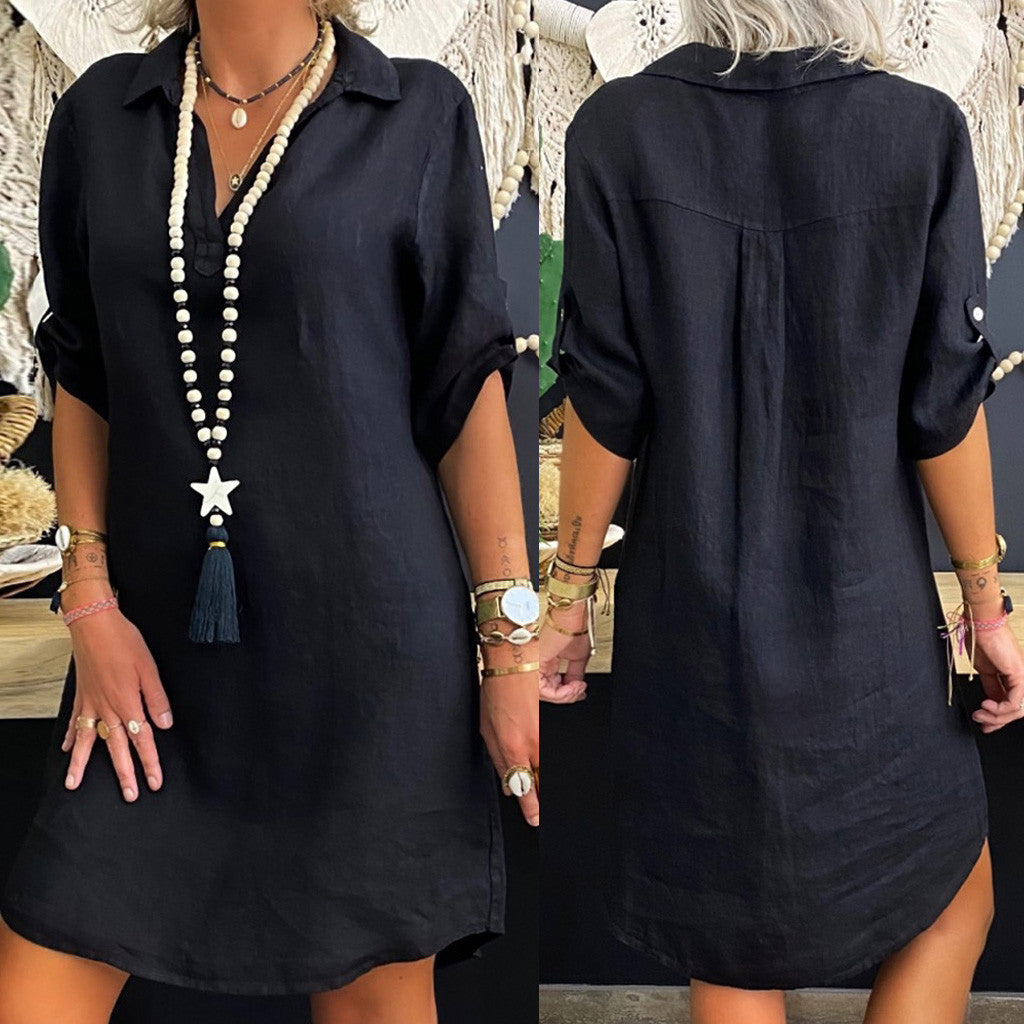 Avencea - Cotton Blouse Dress for Comfort and Style