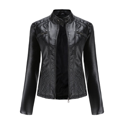 Heather | Women’s Classic Zip-up Biker Jacket