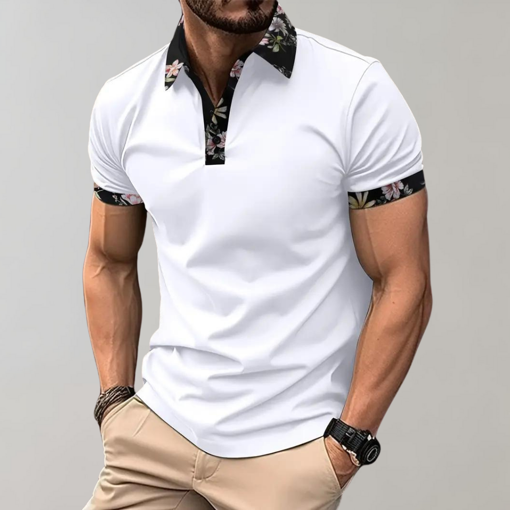 Avencea - Polo Shirt with Floral Print for Casual and Stylish Use