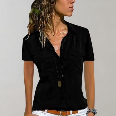 Avencea - Women's Blouse with Short Sleeves