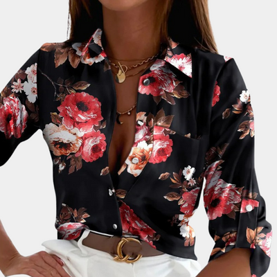 Avencea - Elegant ladies' blouse with turned-down collar