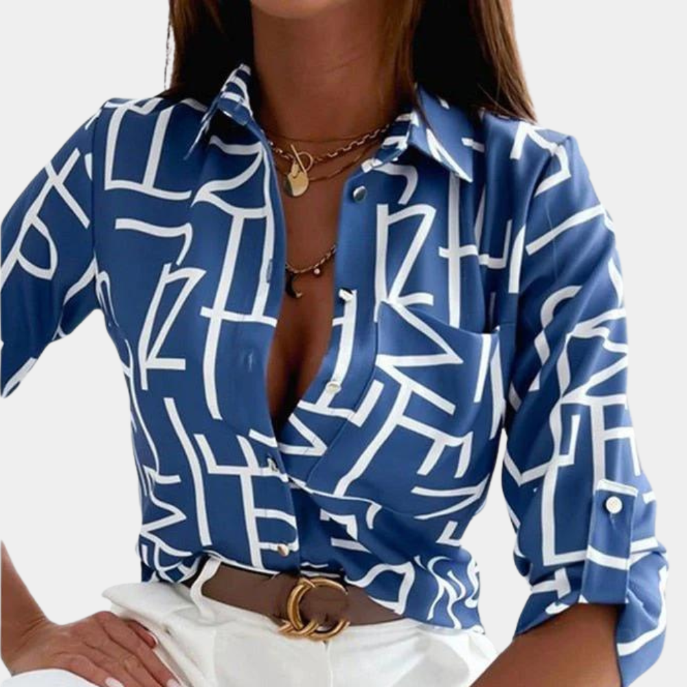 Avencea - Elegant ladies' blouse with turned-down collar