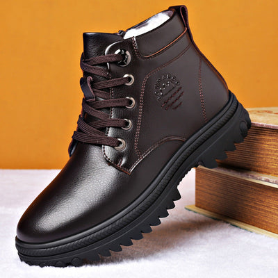 Avencea - Waterproof Winter Boots Made of Genuine Leather for Men