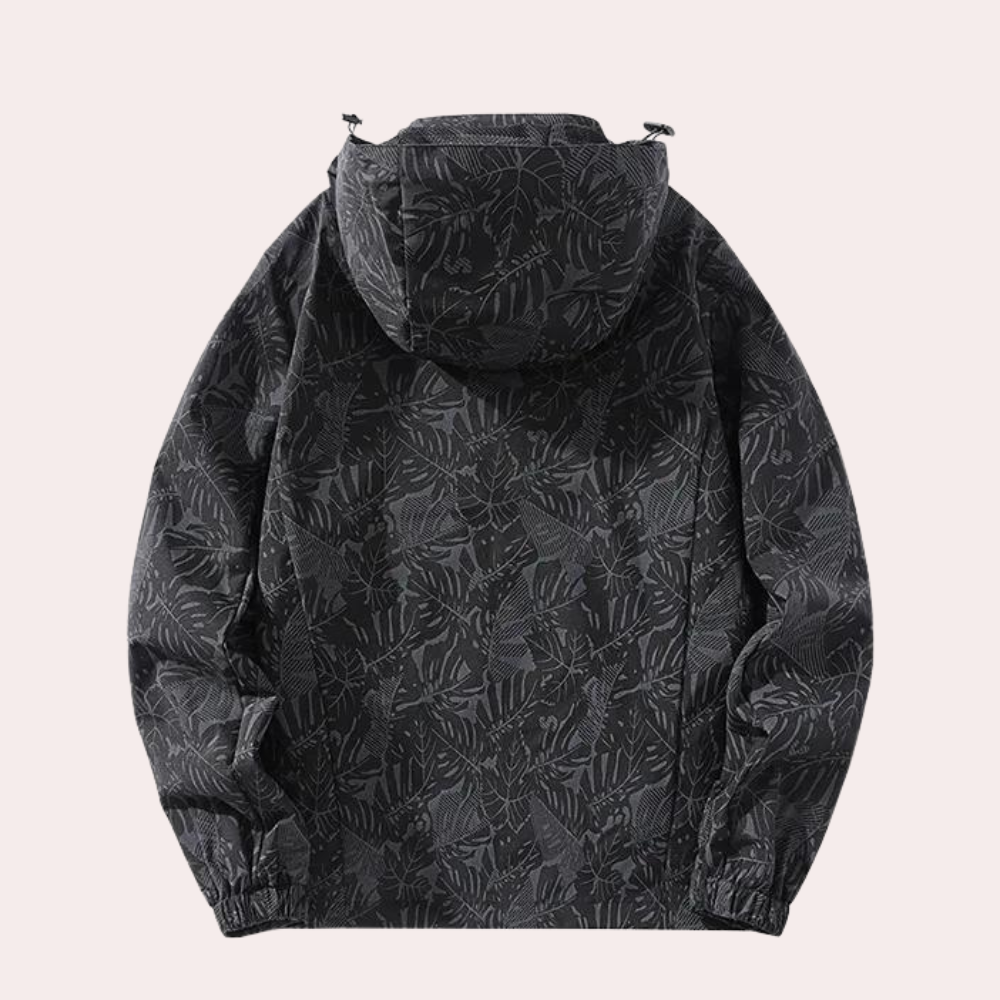 Natalie | Women’s Patterned Zip-Up Hooded Rain Jacket