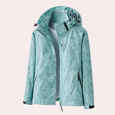 Natalie | Women’s Patterned Zip-Up Hooded Rain Jacket