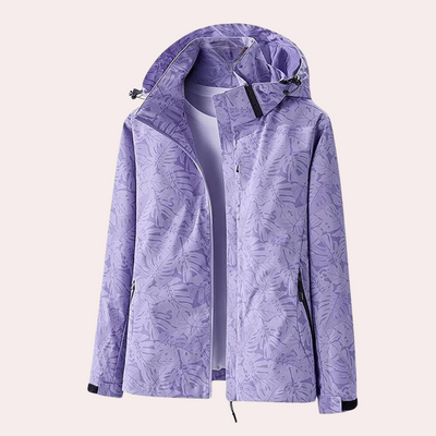 Natalie | Women’s Patterned Zip-Up Hooded Rain Jacket