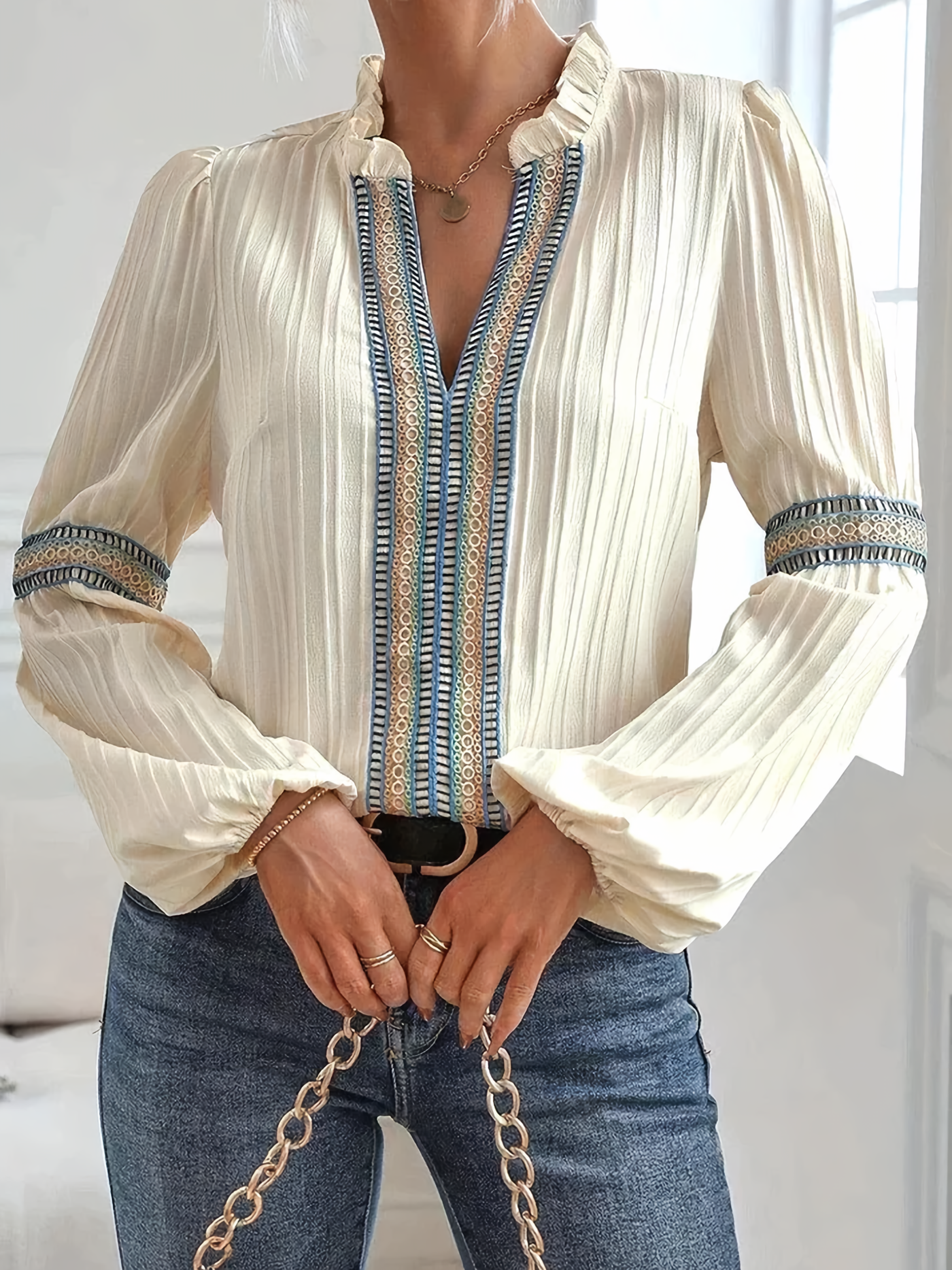 Julia™ | Stunning V-Neck Blouse