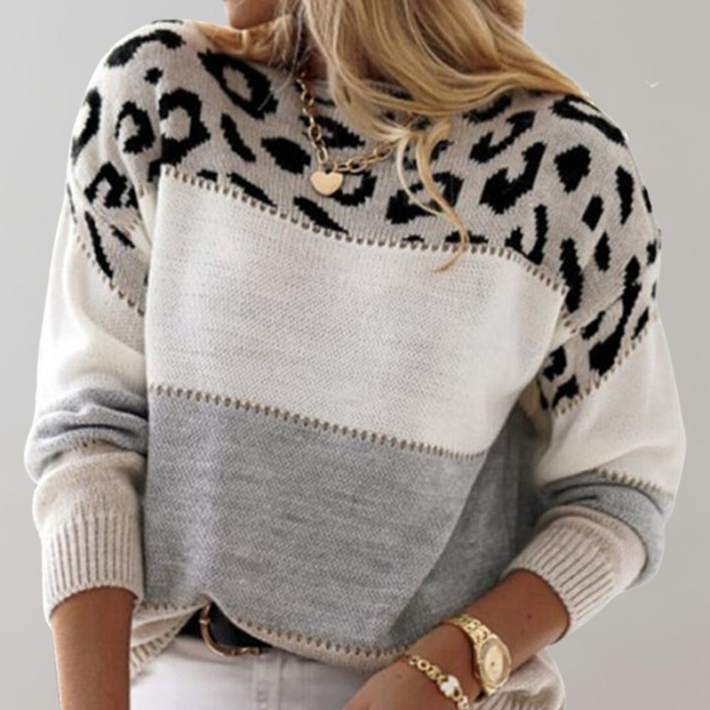 MARVELLA | LEOPARD PRINT CASUAL SWEATER