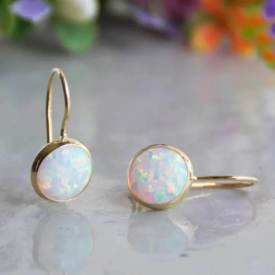 Antique Opal Glow Earrings | Gold 14k
