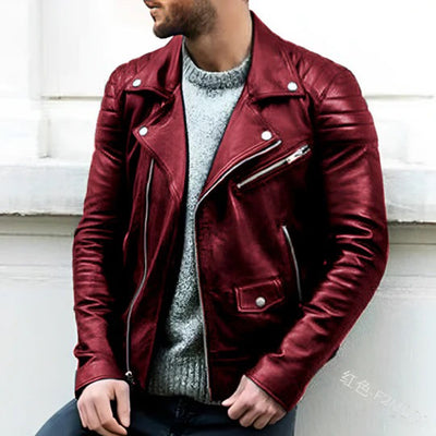 Avencea - Leather Biker Jacket for Men