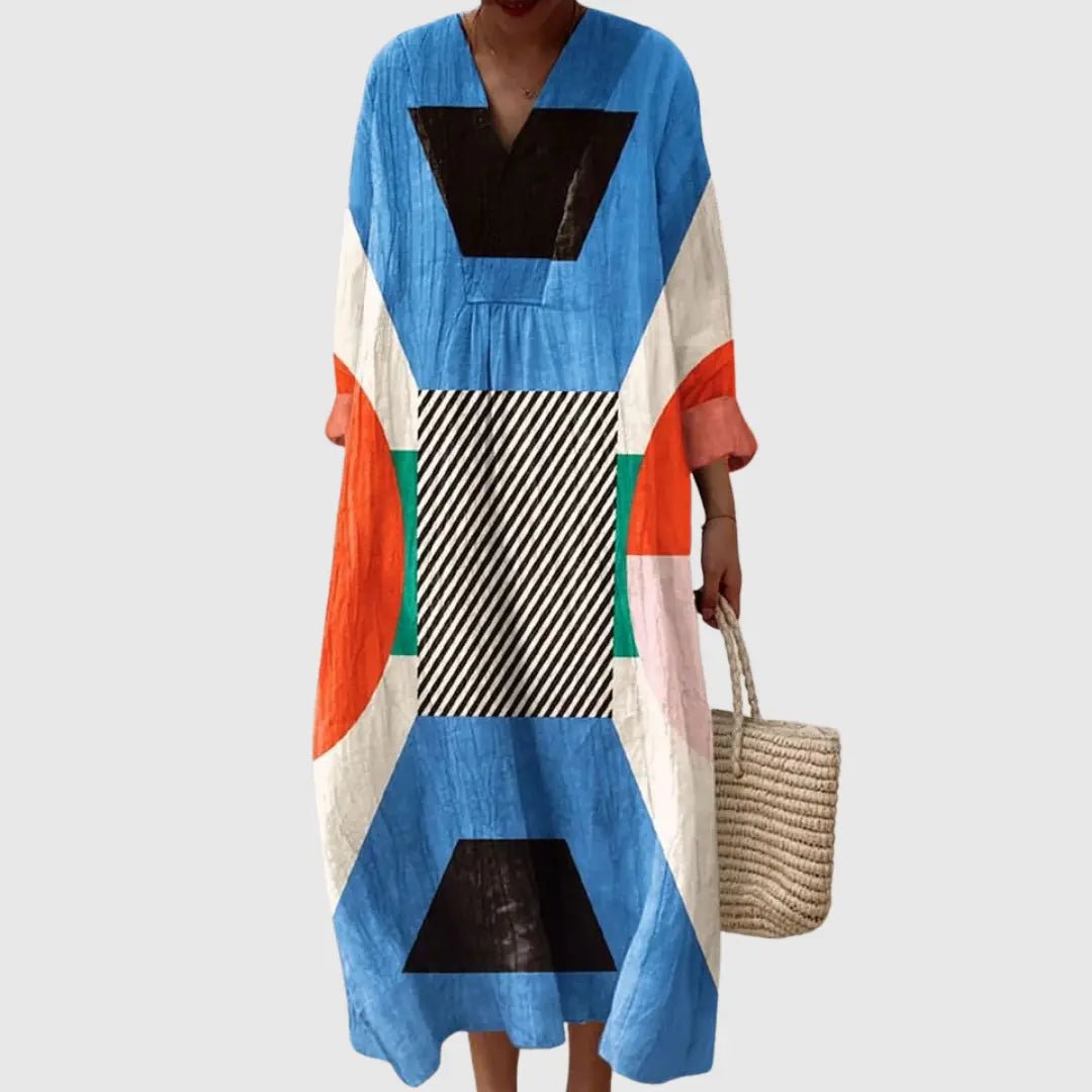 Harper | Geometric Muse Oversized Midi Dress