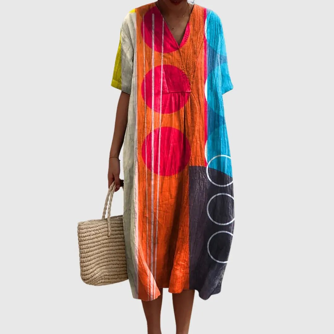 Talia | Abstract Radiance Midi Dress