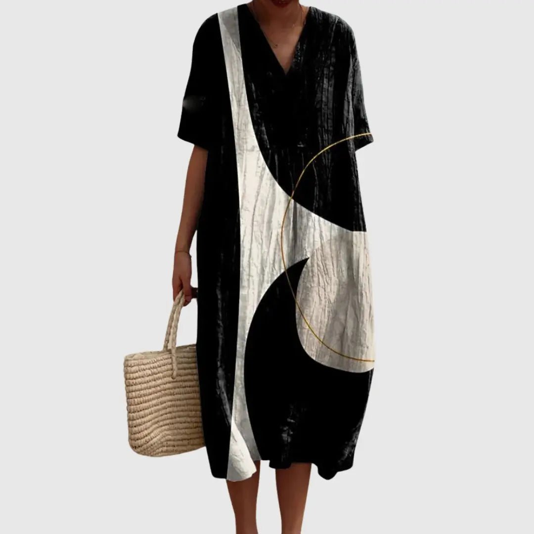 Sienna | Modern Flow Abstract Midi Dress