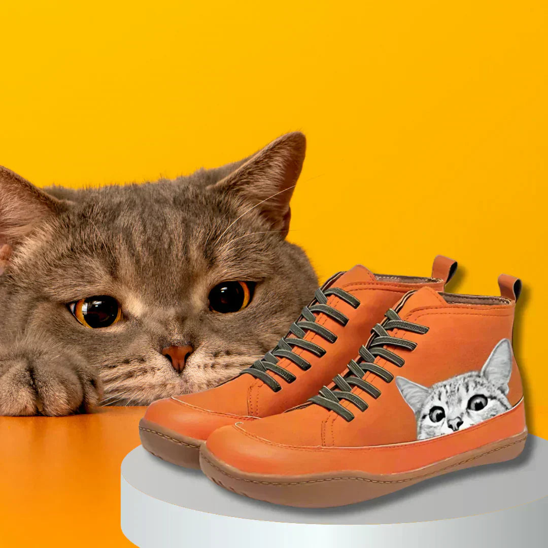 Aiyana™ | Leather Ankle Boots for Cat Lovers