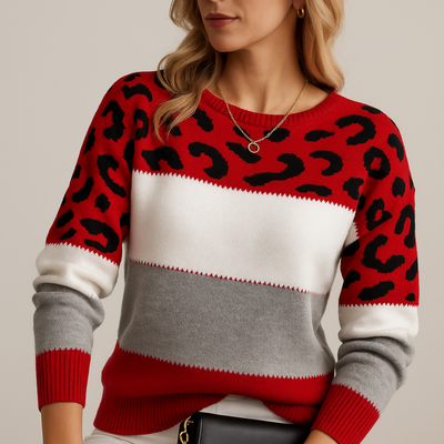 MARVELLA | LEOPARD PRINT CASUAL SWEATER