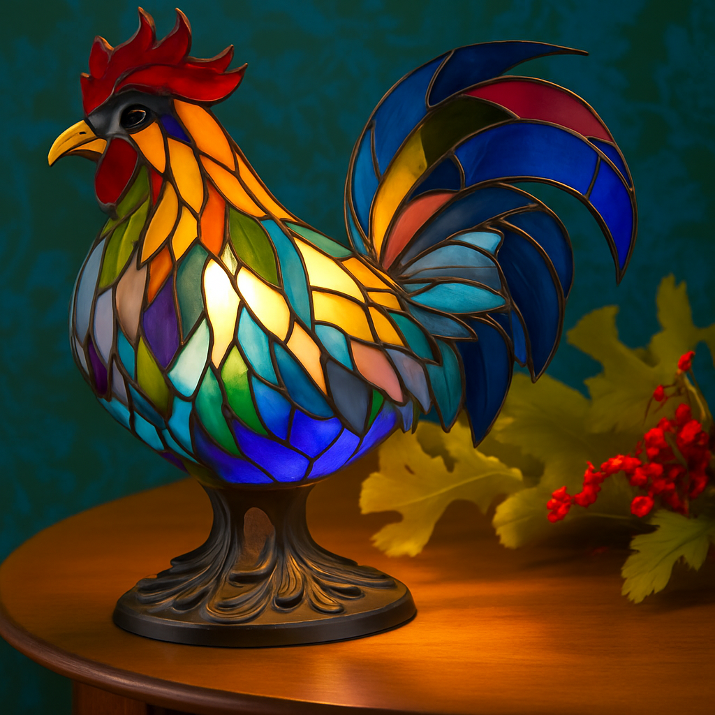 Hector | Colored Glass Lamp in the Shape of a Rooster Magisk