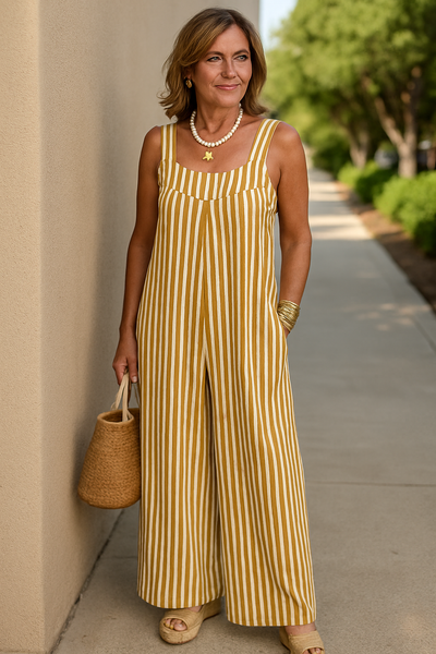 Madeline | Striped Wide-Leg Jumpsuit