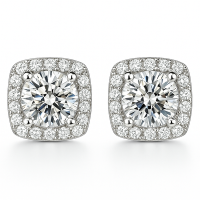 Glacé Glamour Earrings | White gold 16k