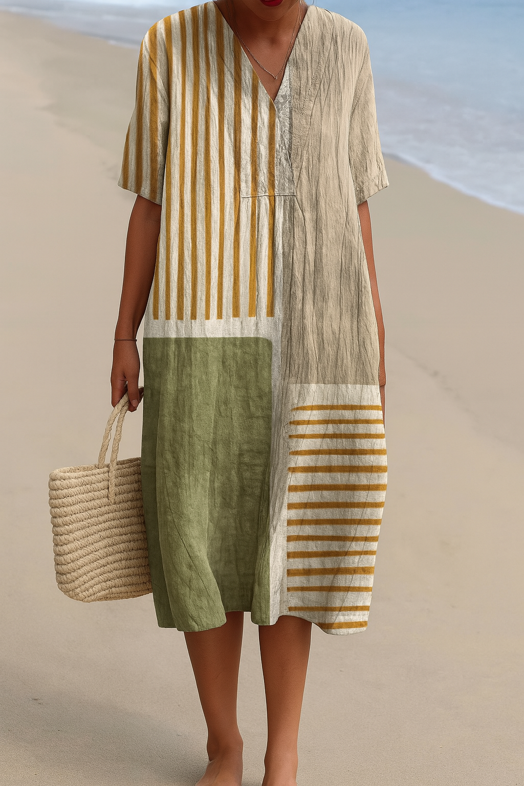 Eva - Figure-Flattering Cotton Dress