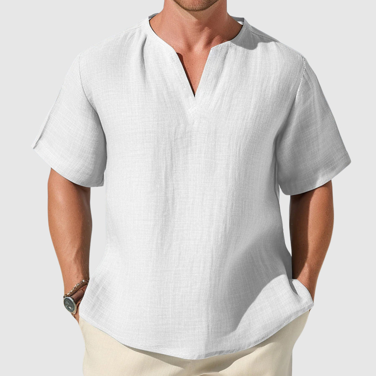 "Coastal Drift" Cotton Shirt