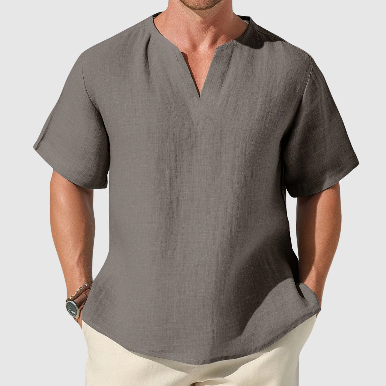 "Coastal Drift" Cotton Shirt