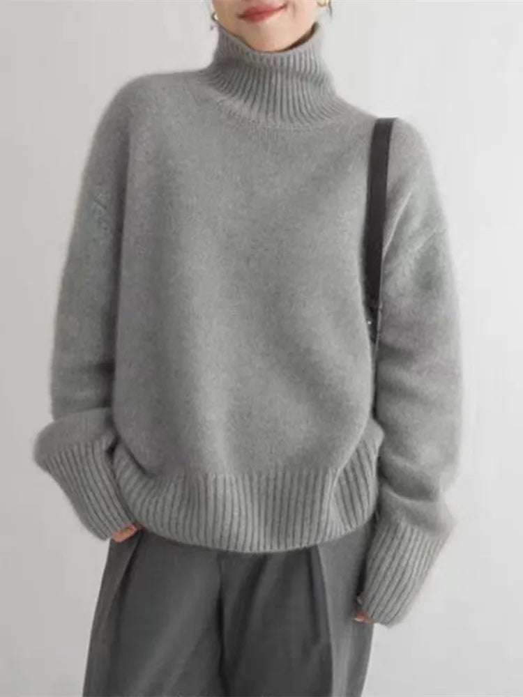 Hazel™ | High Neck Cashmere Sweater