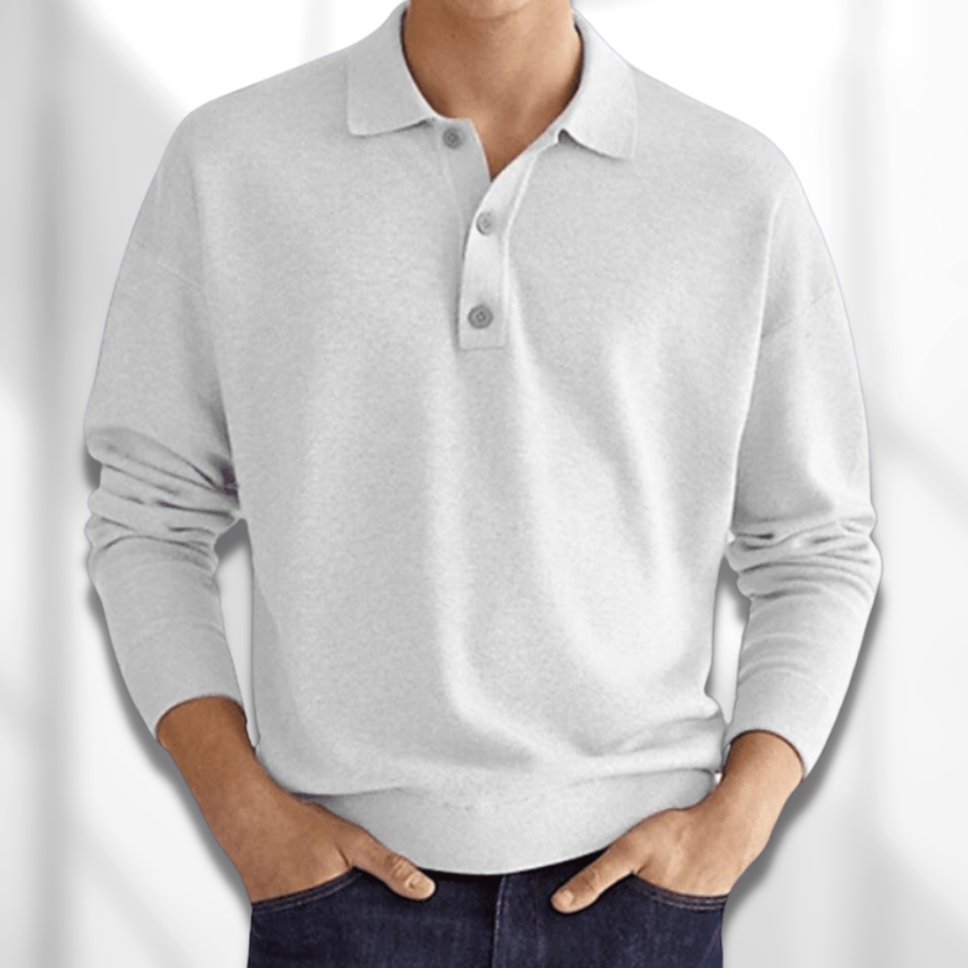 Avencea Long Sleeve Polo for Men, Versatile and Elegant