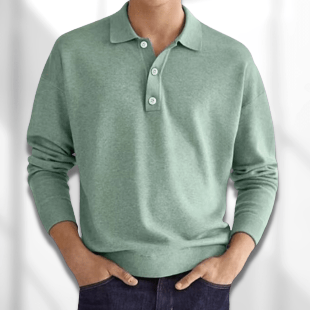 Avencea Long Sleeve Polo for Men, Versatile and Elegant