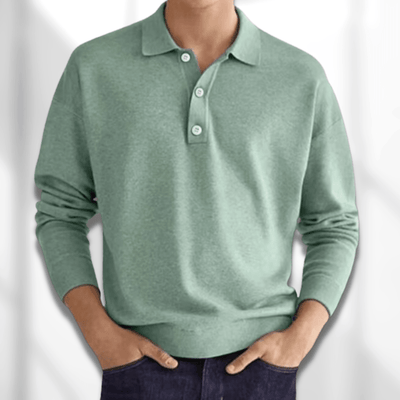 Avencea Long Sleeve Polo for Men, Versatile and Elegant