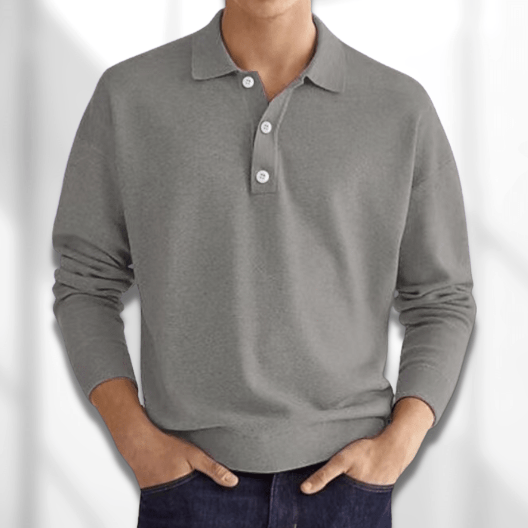 Avencea Long Sleeve Polo for Men, Versatile and Elegant