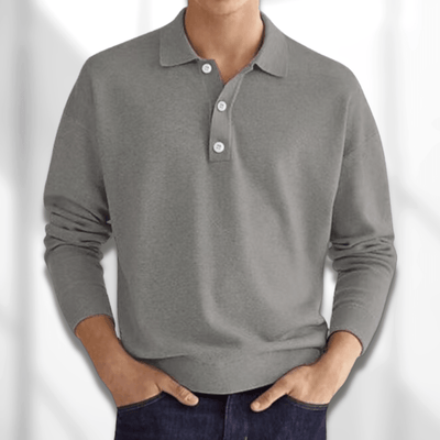 Avencea Long Sleeve Polo for Men, Versatile and Elegant