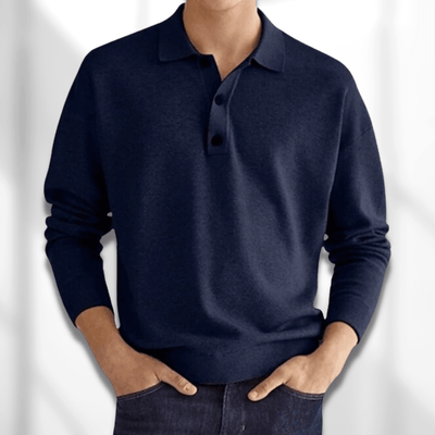 Avencea Long Sleeve Polo for Men, Versatile and Elegant