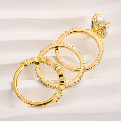 Jaily 3PC Wedding Ring Set | gold 18k