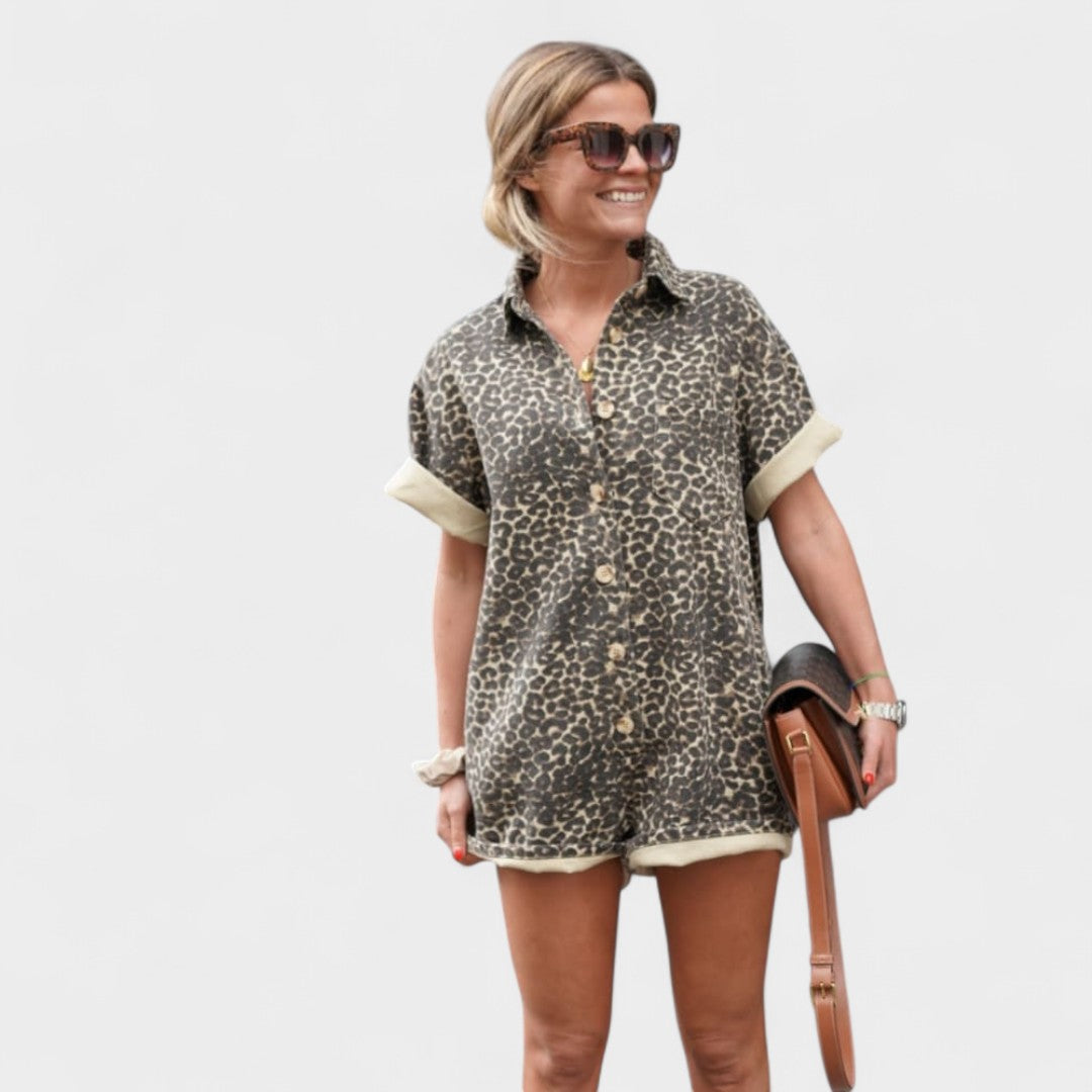 ZARA | PRINTED BUTTON-UP ROMPER