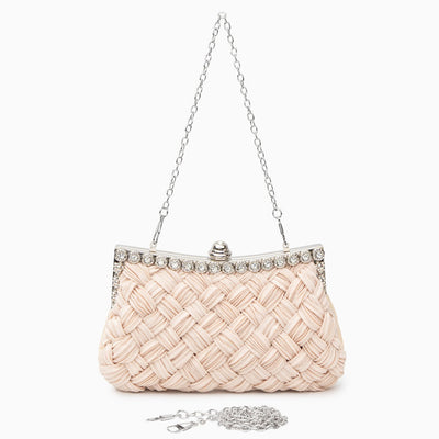 Giselle Braided Rhinestone Clutch Bag