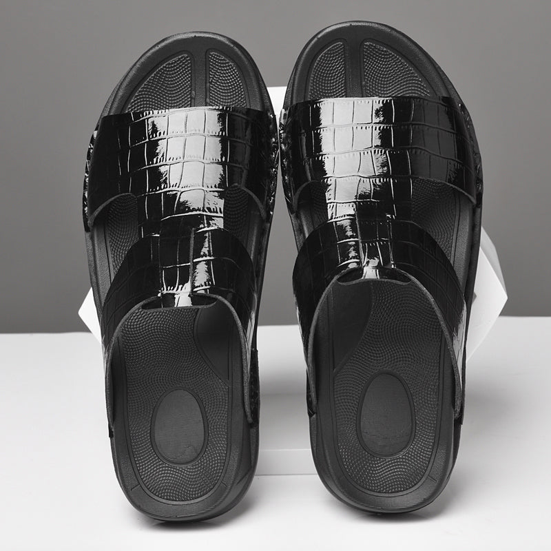 "Deserto Urbano" Embossed Sandals