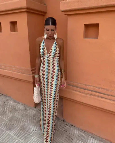 Varya - Elegant V-Neck Backless Summer Gown