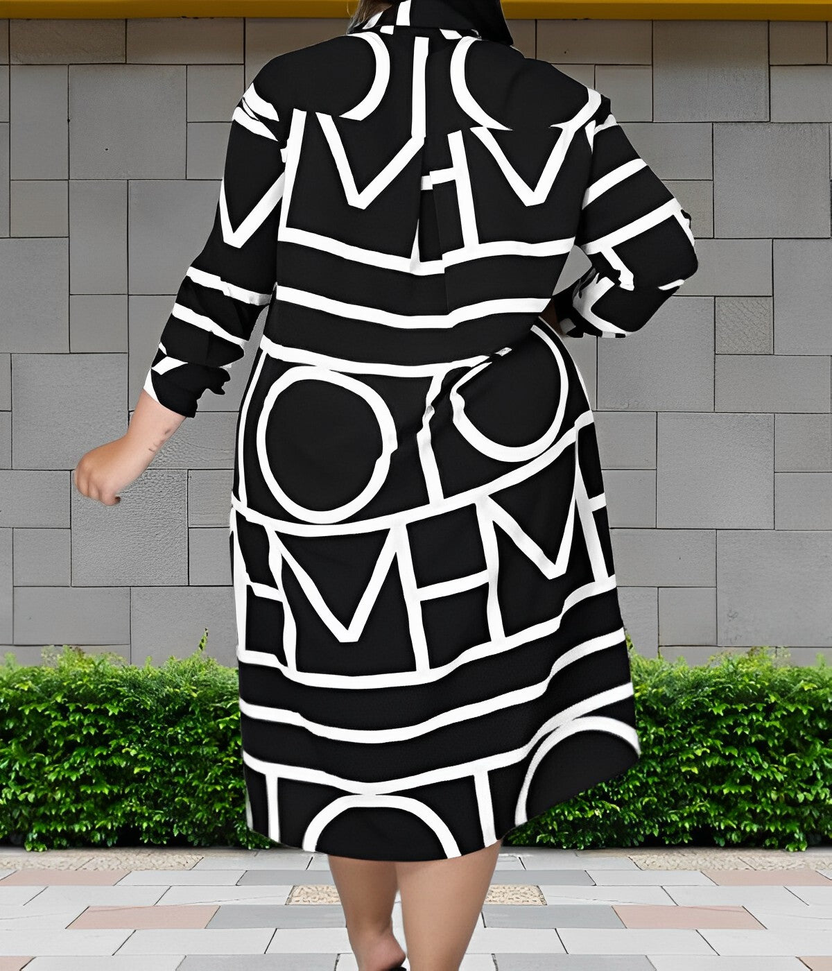 Avencea | Dress with Pockets and Geometric Print