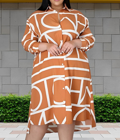 Avencea | Dress with Pockets and Geometric Print