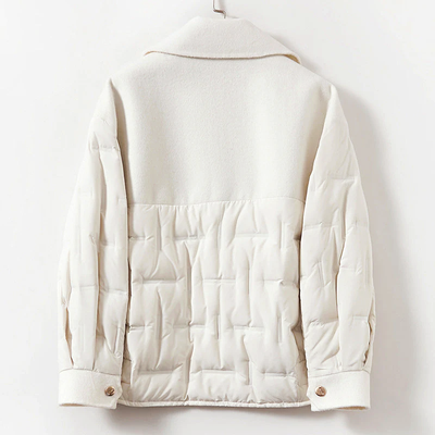 Double-Breasted Wool Down Jacket for Women