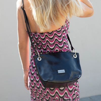 Josefa black patent leather wallet