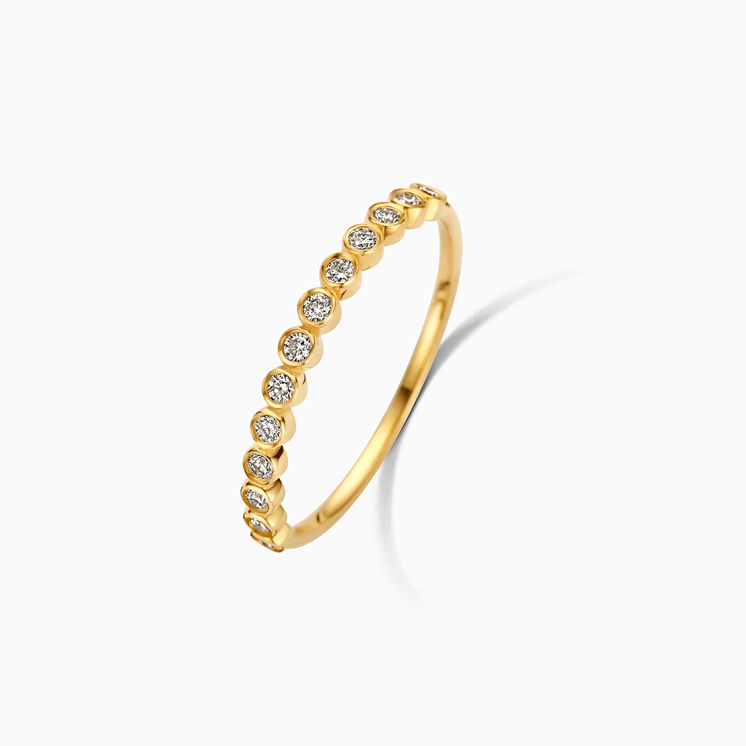 Diamond Bubble Ring | White Gold 14k