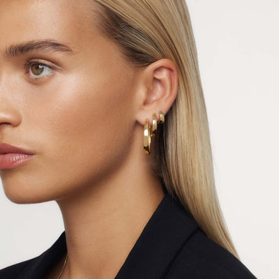 Gia Statement Hoops | White Gold 18k