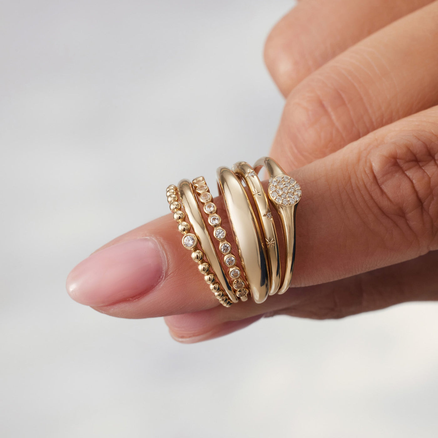 Midi Dome Ring | White Gold 14k