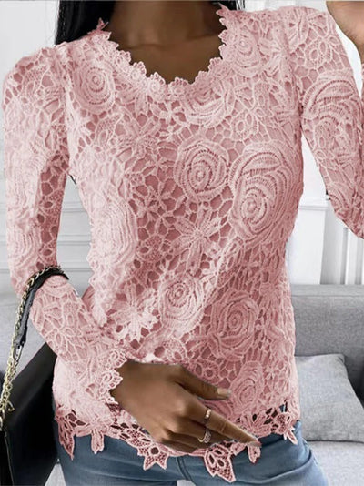 Avencea - Long Sleeve Floral Print Top for Women
