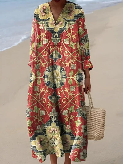 Aria | Bohemian Tapestry Long Sleeve Dress